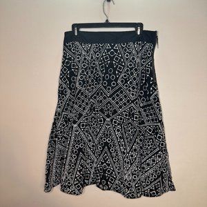 Geometric Embroidered Midi Skirt